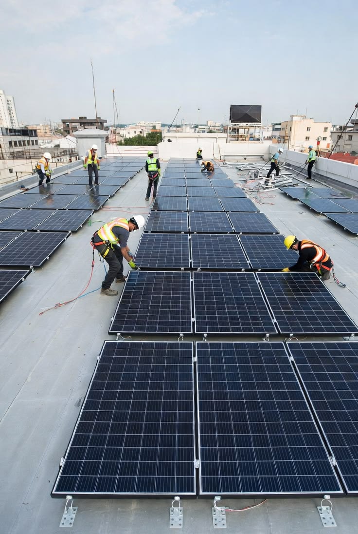 Solar panels on a roof